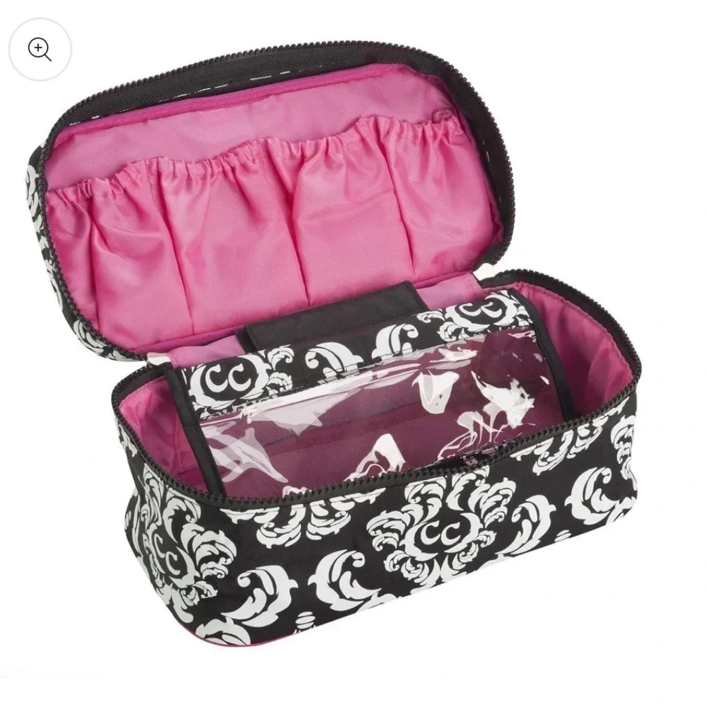 🆕 Travel Pouch For Makeup, Tech, Chargers and Much More Pink Black White